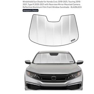 Windshield Sun Shade for Honda Civic 2019-2021 Type R Mirror Mounted Camera